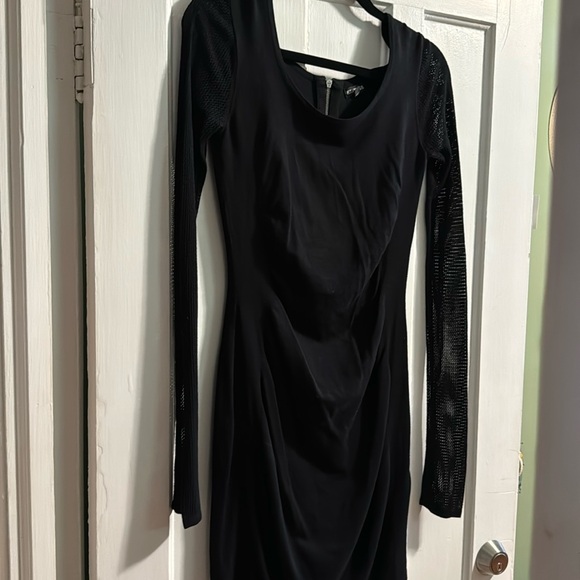 Express sweaterdress small with netting like sleeves and touched sides - Picture 1 of 6